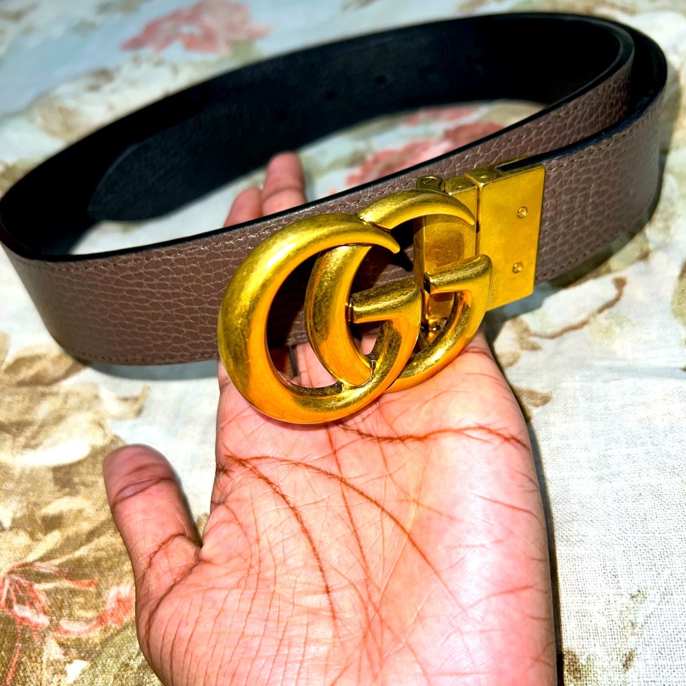 GG Marmont reversible belt (Black and Brown) Like new!